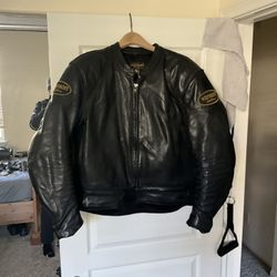 Size 48 Vansen Perforated Leather Motorcycle Jacket