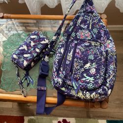 Vera Bradley Harry Potter Sling Backpack Purse Handbag & Vera Bradley Harry Potter Wallet Forbidden Forest 