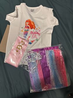 Girls Mermaid Birthday Girl Outfit Set