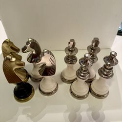Luxury Gold & Silver Decorative Chess Pieces