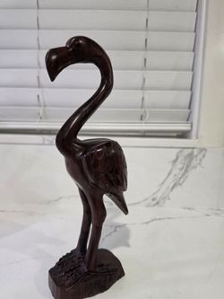 Wood flamingo decor