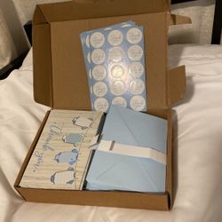 Thank You Card Set (35) Baby Boy Shower