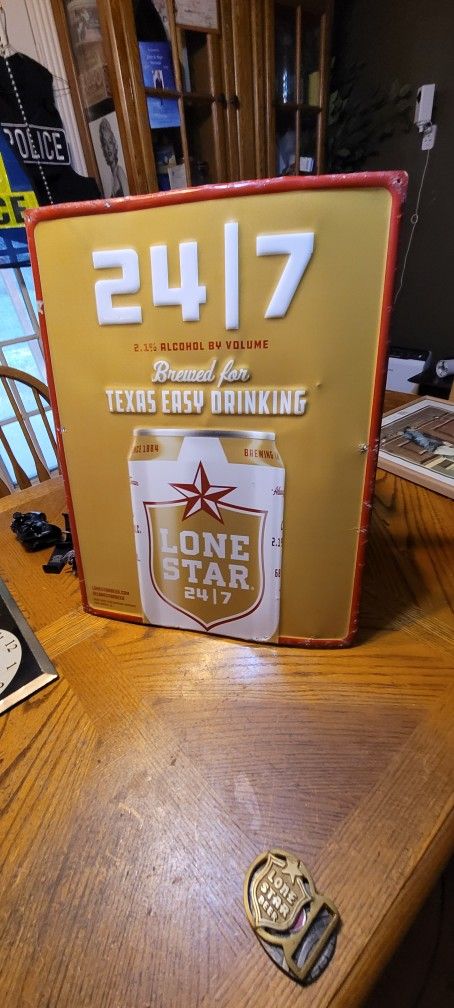 Lone Star Beer 24-7 Metal Sign