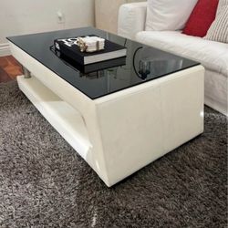 White Leather Table - *LIKE NEW*