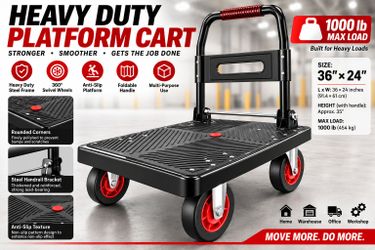 1000 lb Capacity Heavy Duty Platform Cart