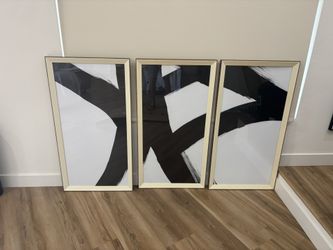 3 Large Frame Abstract Art Pictures