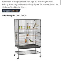Wrought Steel Bird Cage, 52 Inch Height