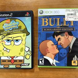 Sponge Box And Bully  Xbox And Play Station Game
