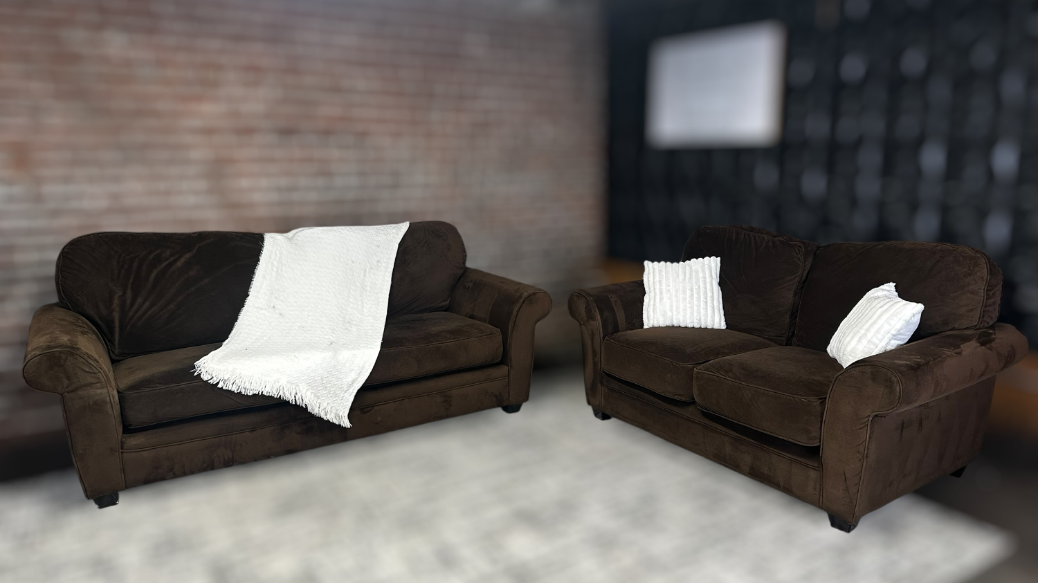 Delivery Available brown sofa/couch + loveseat set