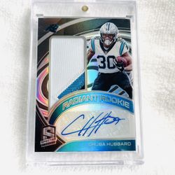 Chubba Hubbard RPA /99 Rookie Football Card Spectre /99