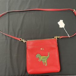 Coach Kitt Red Dinosaur Crossbody Bag