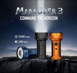 Marauder 3 - 25,000 Lumen Rechargeable Flashlight. BLUE AND BLACK AVAILABLE