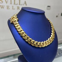 🥇✨ 16MM MIAMI CUBAN LINK CHAIN ‼️ 20” GOLD OVER SILVER 