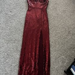 B Smart floorlength ballgown red sequin dress
