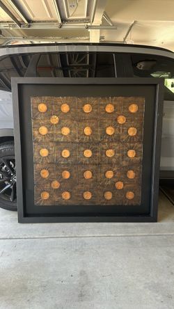 Large Framed Sunburst Wall Art