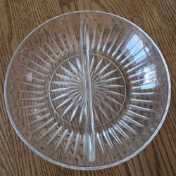 Princess House divided serving bowl