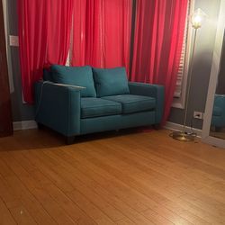 Blue/Teal Accent Loveseat