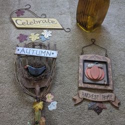 Autumn Fall Decorations Welcome Hanger 5 Each