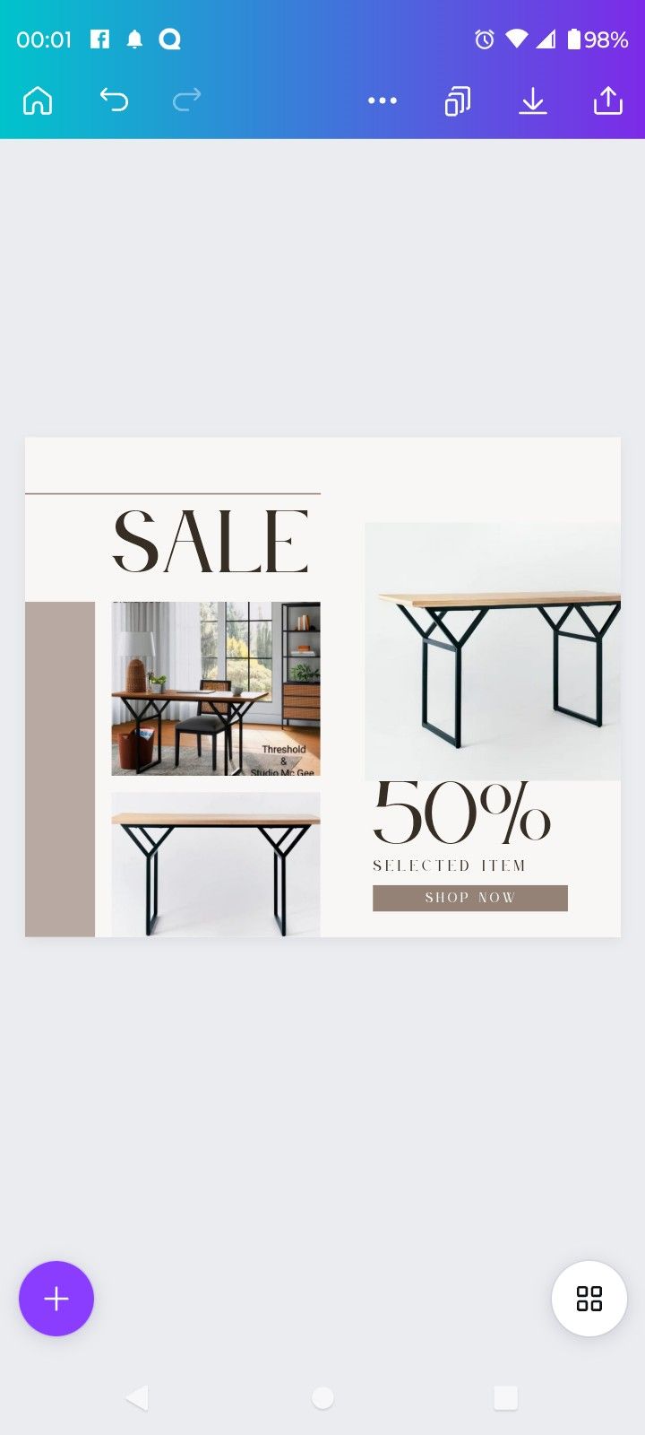 Brand New Threshold &Studio Mc Gee South Coast Writing Desk or Console Table