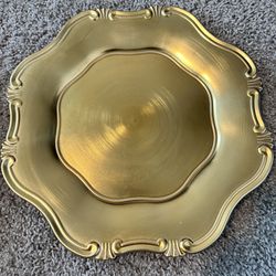 12 Gold Round Charger Plates -13”