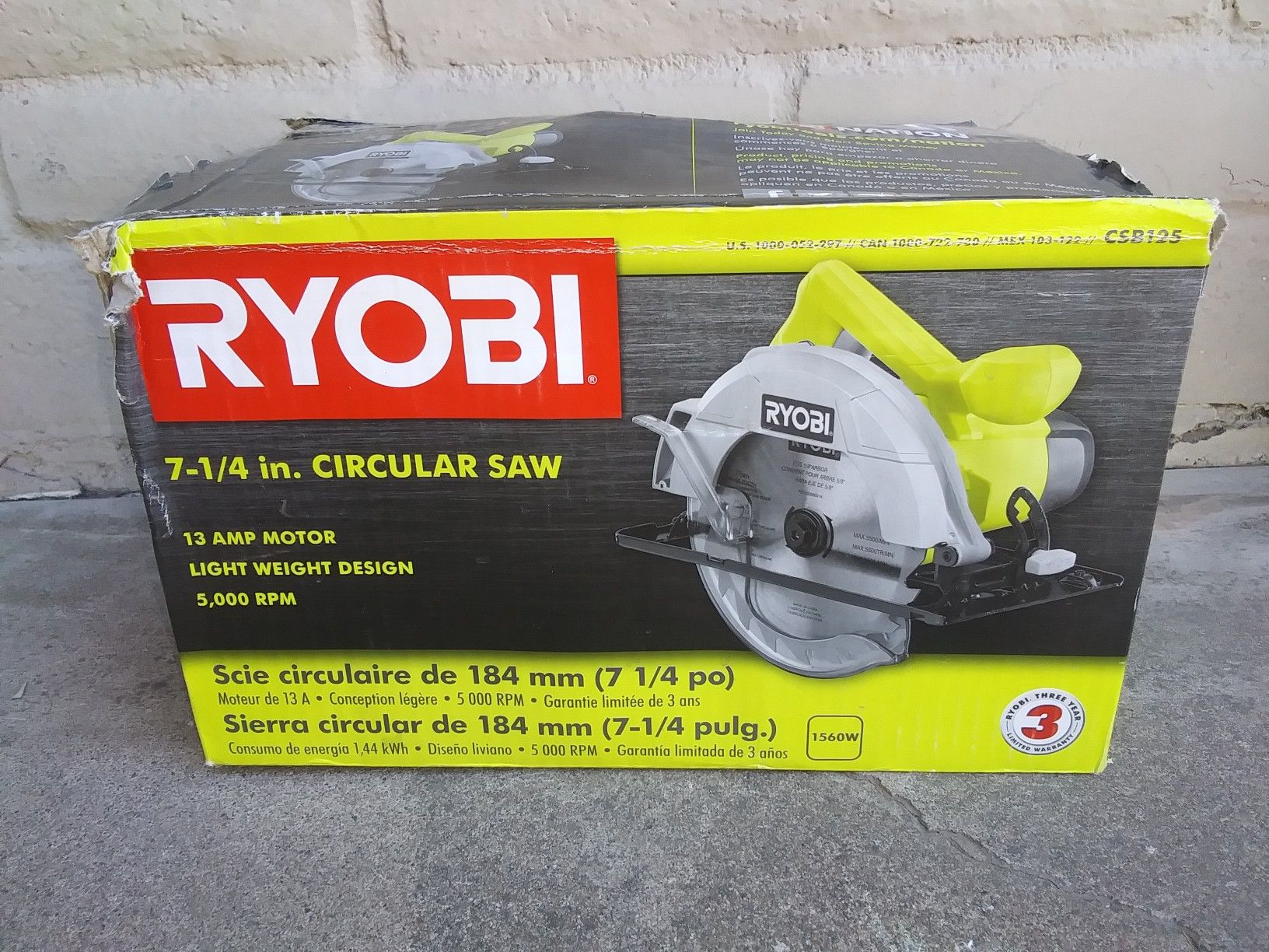 RYOBI 7" 1/4 CIRCULAR SAW CORDED