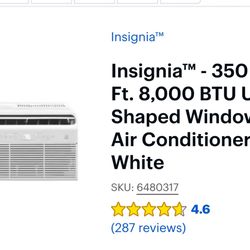 Insignia 350 Sq. ft. 8,000 BTU U-Shaped Window Air Conditioner