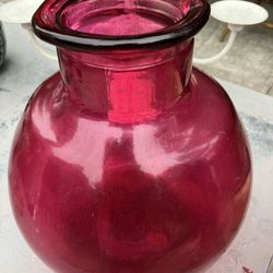 12x10x10” San Miguel Spain Authentic 100 Percent Recycled Ruby Red Glass - Compare @50+