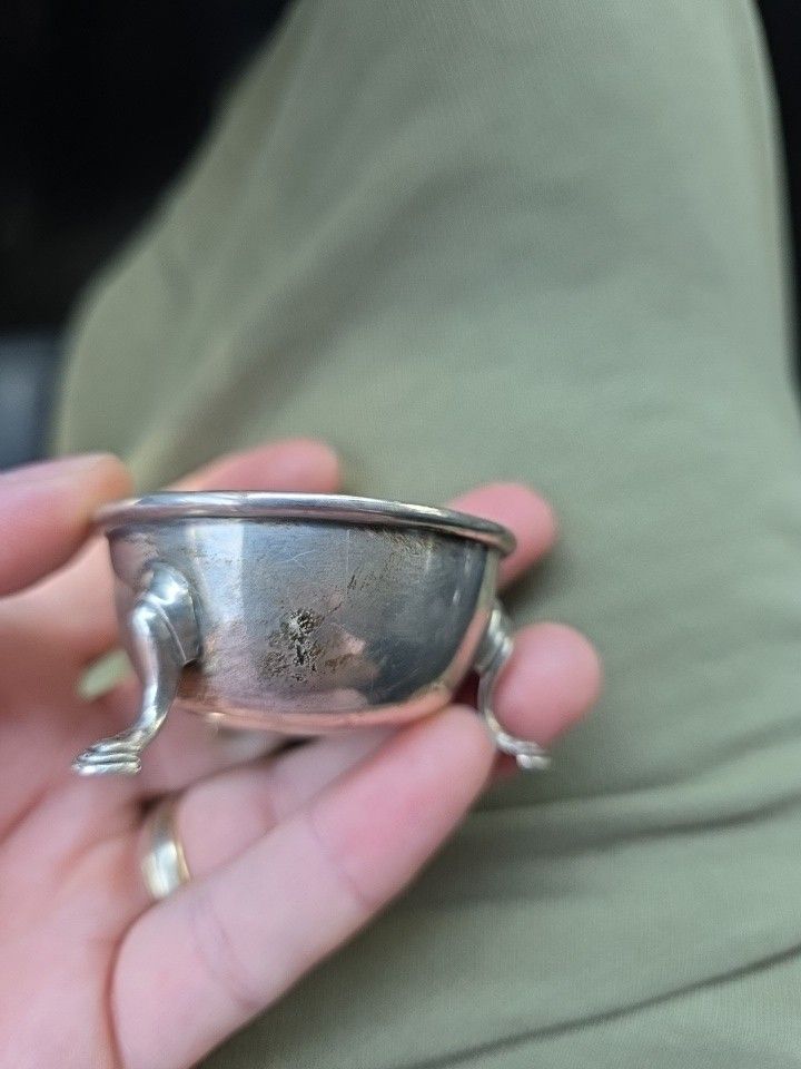 GORHAM 925 Sterling Silver Antique Art Deco Handcrafted Salt Cellar Bowl #77