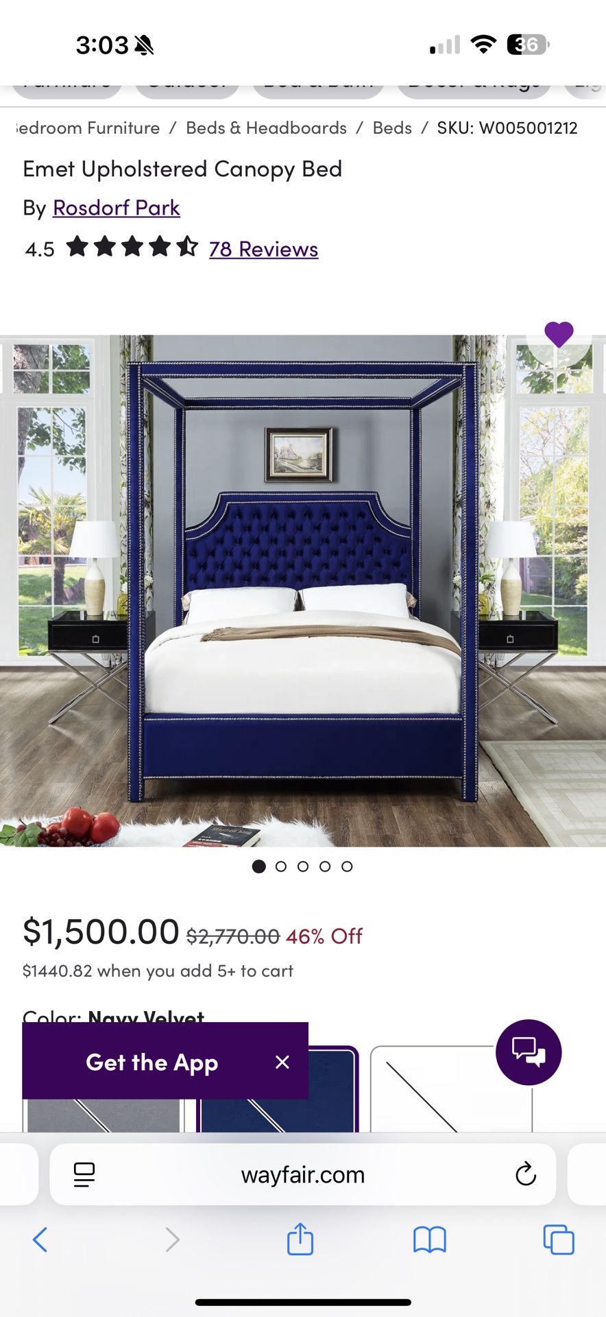 Emet Upholstered Canopy Bed