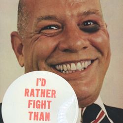Vintage 1960s “I’d Rather Fight Than Switch!” Advertising Pinback Button, 2.5”