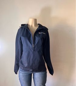 New Champion Navy Blue Lightweight Windbreaker Jacket With 1/4 Zipper Size Small
