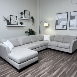 FREE DELIVERY Gray U Shaped Sectional Couch With Sleeper