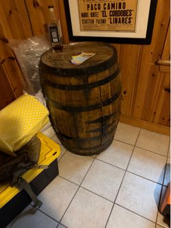 Authentic Kentucky Whiskey Barrel Cabinet w/ Shelves & Doors Rustic Bar Decor