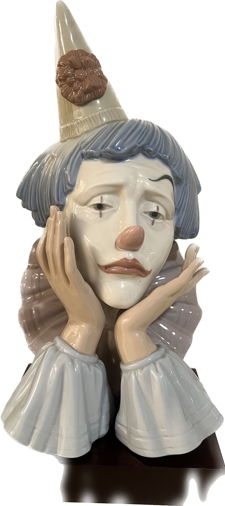 Lladro 1981 Spain 5129 Jester Head Sad Clown Bust Porcelain Figurine Vintage