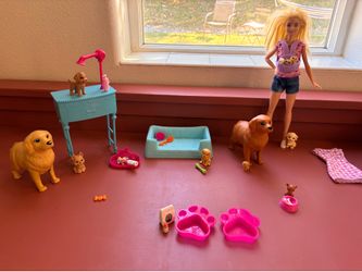 Barbie pet dog and puppies set