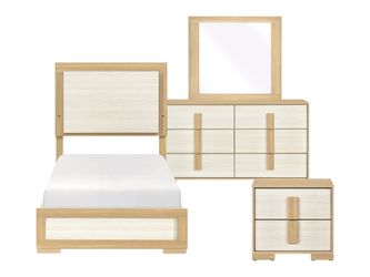 Sterling Natural/White 4-Piece Twin Bedroom Set