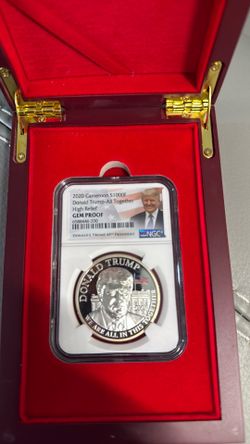 2020 Cameroon high relief 1 ounce Donald Trump silver
