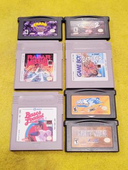 7 Gameboy GBA Video Game Cart Lot Army War Radar Crash Banicoot