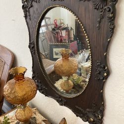 Old Heavy Antique Mirror 