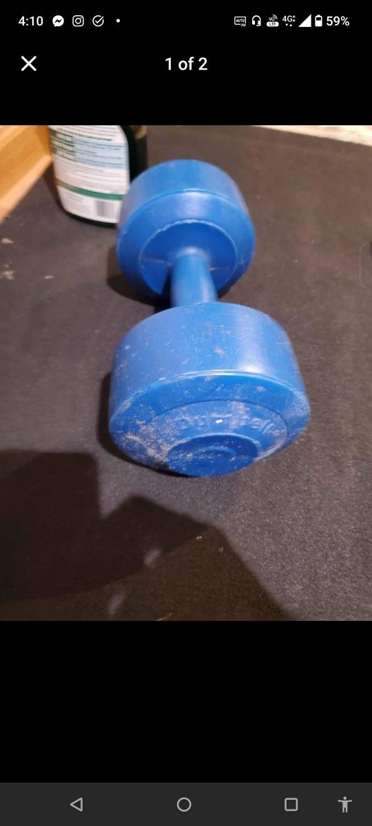 Single Plastic 10lb Dumbbell