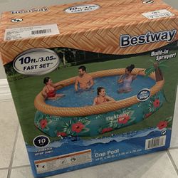 Best Way 10 Ft Fast Set Pool With Built In Sprayer 