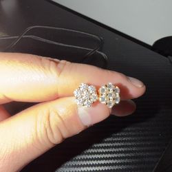 Vvs Lab Stones Gold Plated Real Silver Clusters 