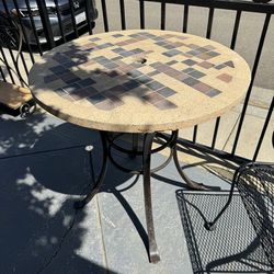 Mosaic Table With Iron Chair