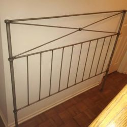 King Size Bed Steel Headboard, Pewter colored heavy duty like new.
