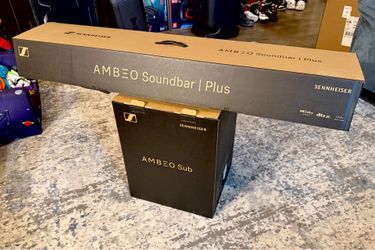 Sennheiser AMBEO Soundbar Plus 7.1.4 Channel – Dolby Atmos & DTS:X | 400 Watt Wireless Subwoofer | Audiophile Home Theater