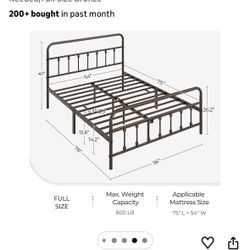 Full Size Memory Foam Mattress & Bed Frame