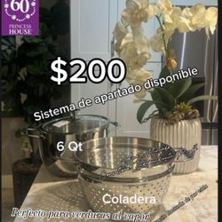 Princess House Olla Asadora De 6qt Con Vaporear/colador De 10”