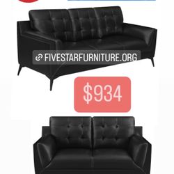 Sofa+loveseat Black