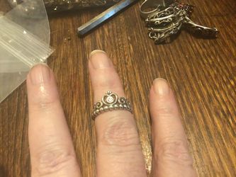 Sterling Cz Pandora tiara ring Size 5 Thumbnail