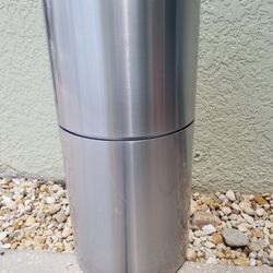 Global Industries Stainless Steel Trashcan Removable Open Lid